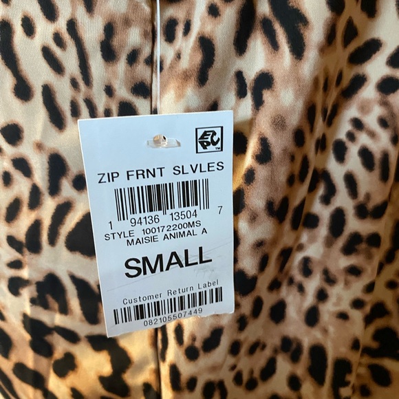 INC Brown and Tan Leopard Print V-Neck Tank Top - Picture 9 of 15